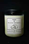 Black coconut candle